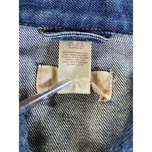 LOFT Outlet Blue Denim Jean Jacket Women’s Small Custom Design Excellent - Picture 3 of 10